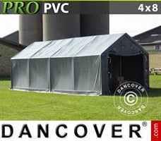 Tent PRO 5x10x2x2,9m, PVC, Grijs