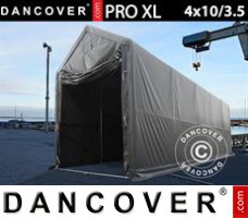 Tent PRO XL 4x10x3,5x4,59m, PVC, Grijs