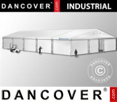 Tent 12x25x5,92m met schuifpoort, PVC, Wit