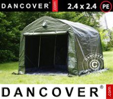 Tent PRO 2,4x2,4x2m PE, met grondzeil, Groen/Grijs