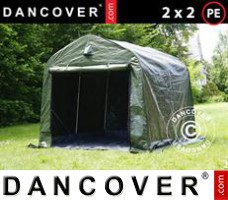 Tent PRO 2x2x2m PE, met grondzeil, Groen/grijs