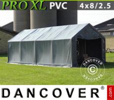Tent PRO 4x8x2,5x3,6m, PVC, Grijs
