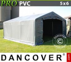 Tent PRO 5x6x2x2,9m, PVC, Grijs